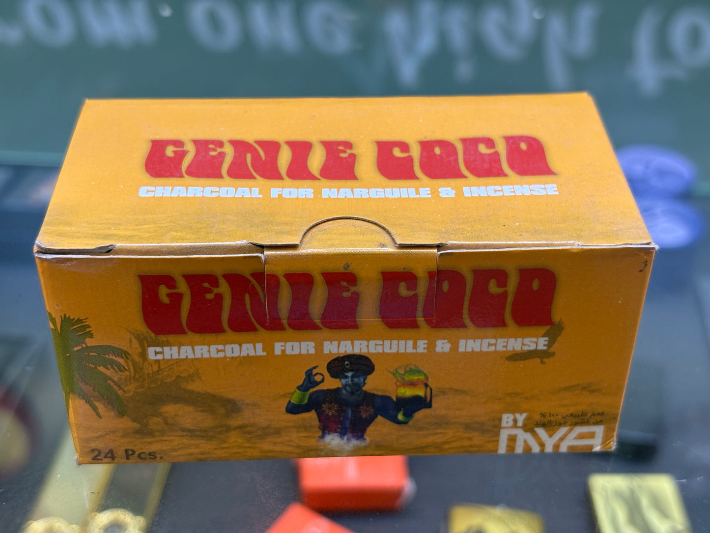 MYA Genie Coco Premium Hookah Charcoal – 24 Pcs Natural Coconut Shell Coal