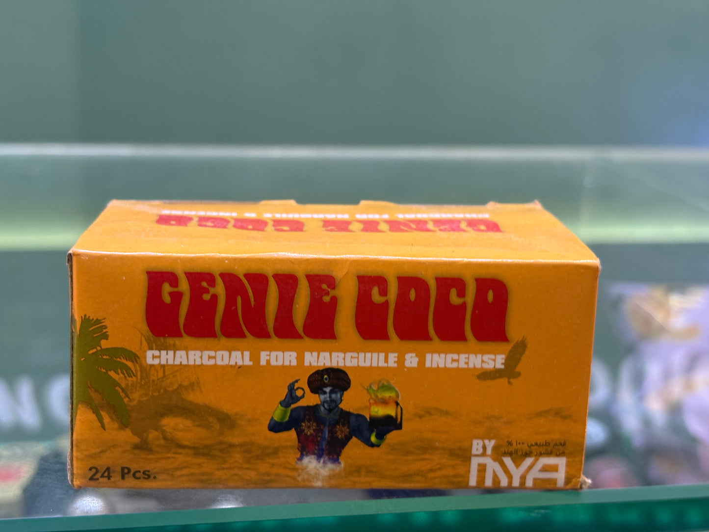 MYA Genie Coco Premium Hookah Charcoal – 24 Pcs Natural Coconut Shell Coal